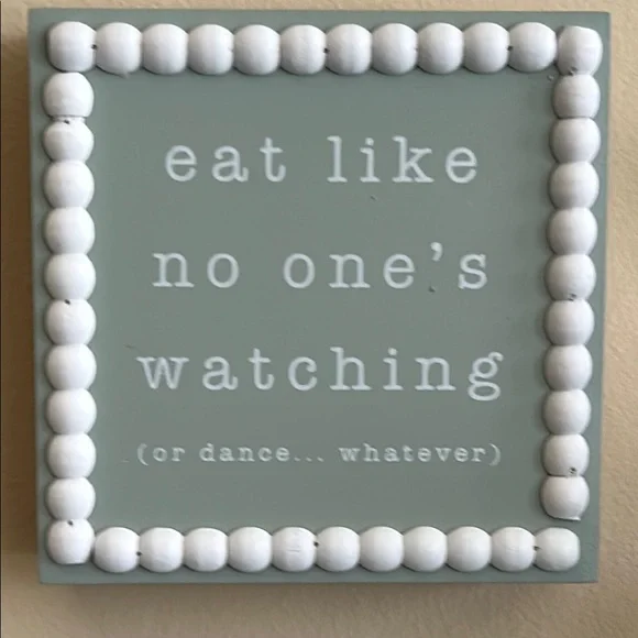 NEW! Bohemian Farmhouse Wood Bead Eat Dance Like No One’s Watching Sign - Picture 2 of 5